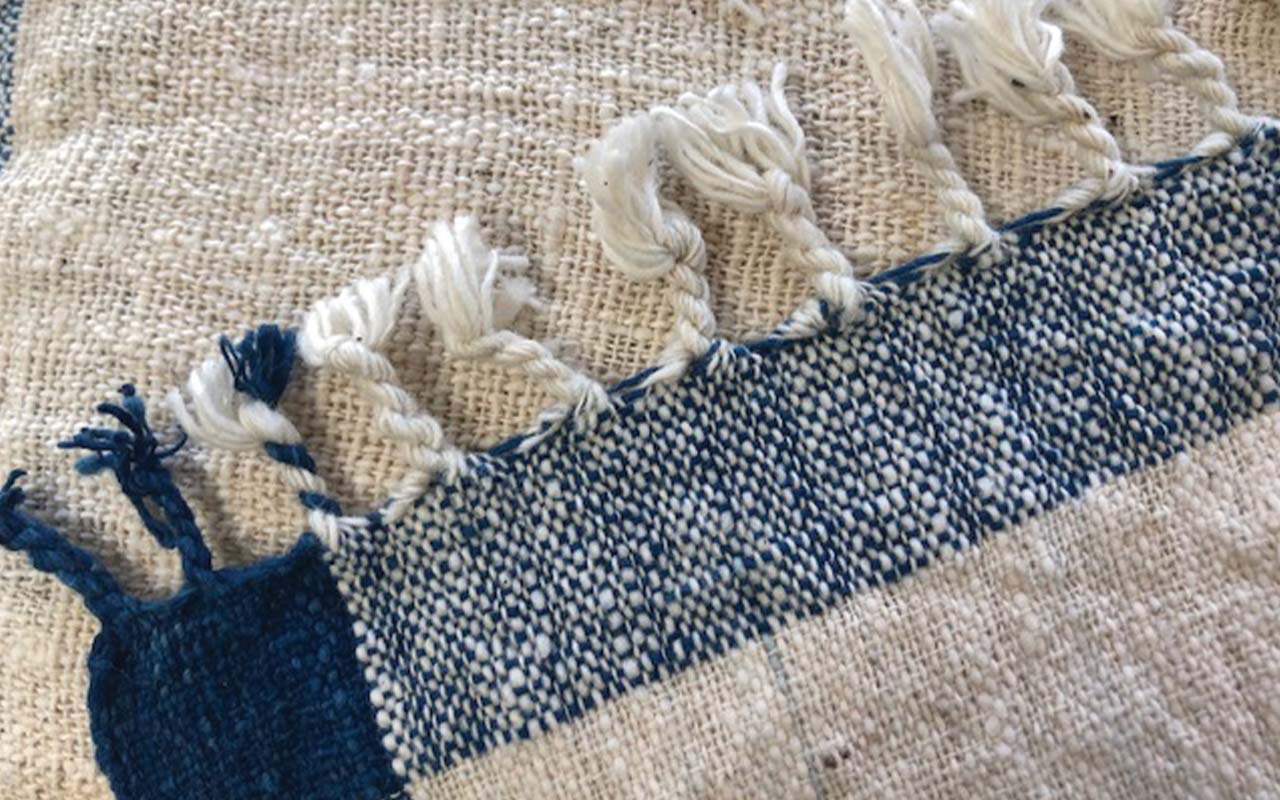 Twine Hand Loomed Hand Towel - Blue