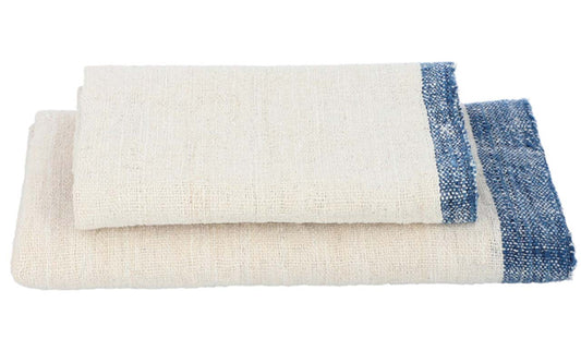 Twine Hand Loomed Face Towel - Blue