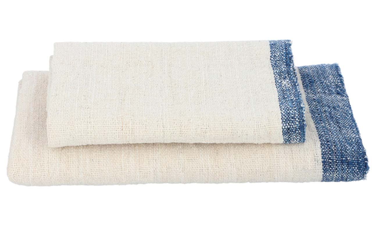 Twine Hand Loomed Hand Towel - Blue