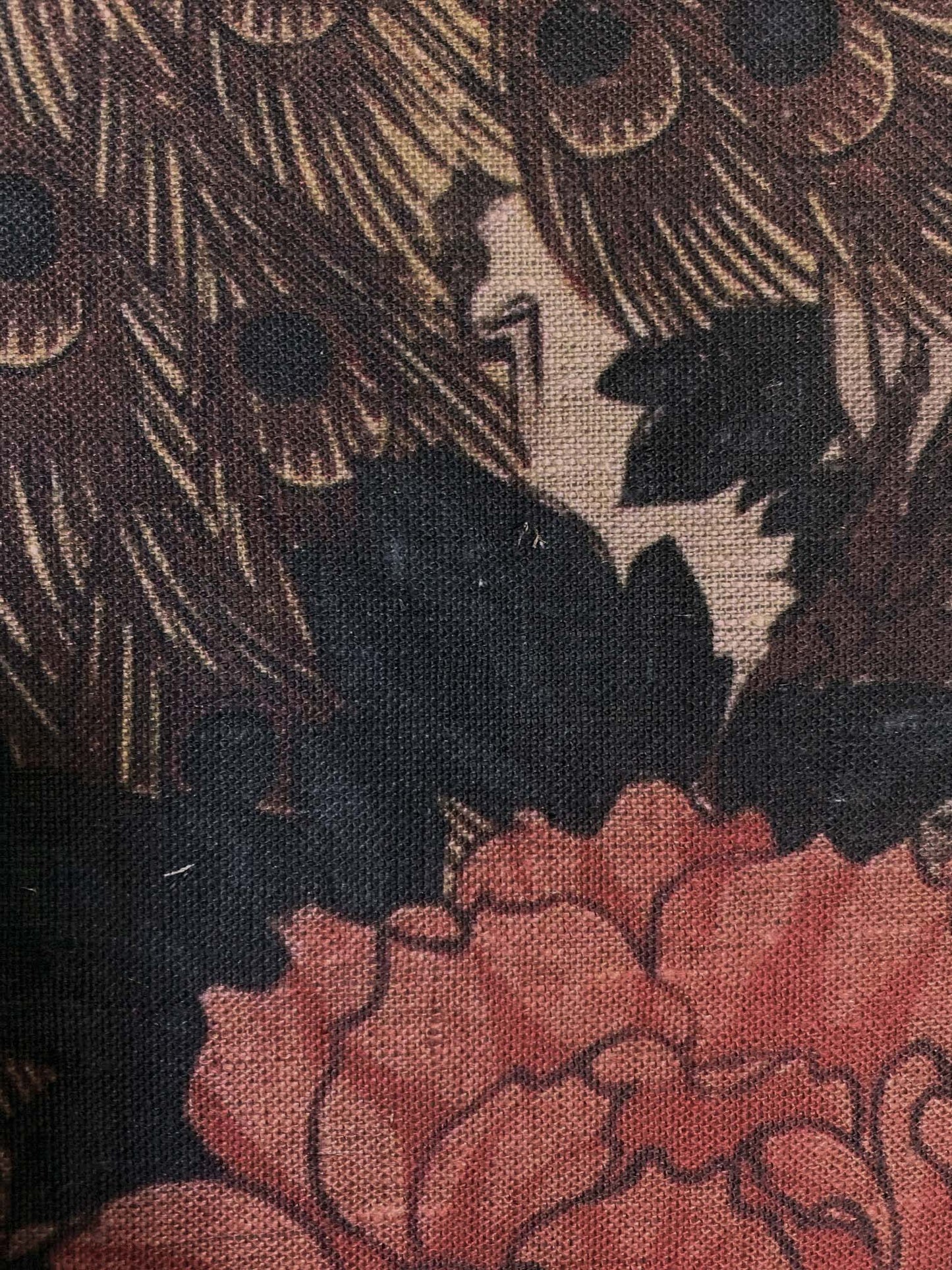 Woodblock Peacock & Peony Wall Hanging