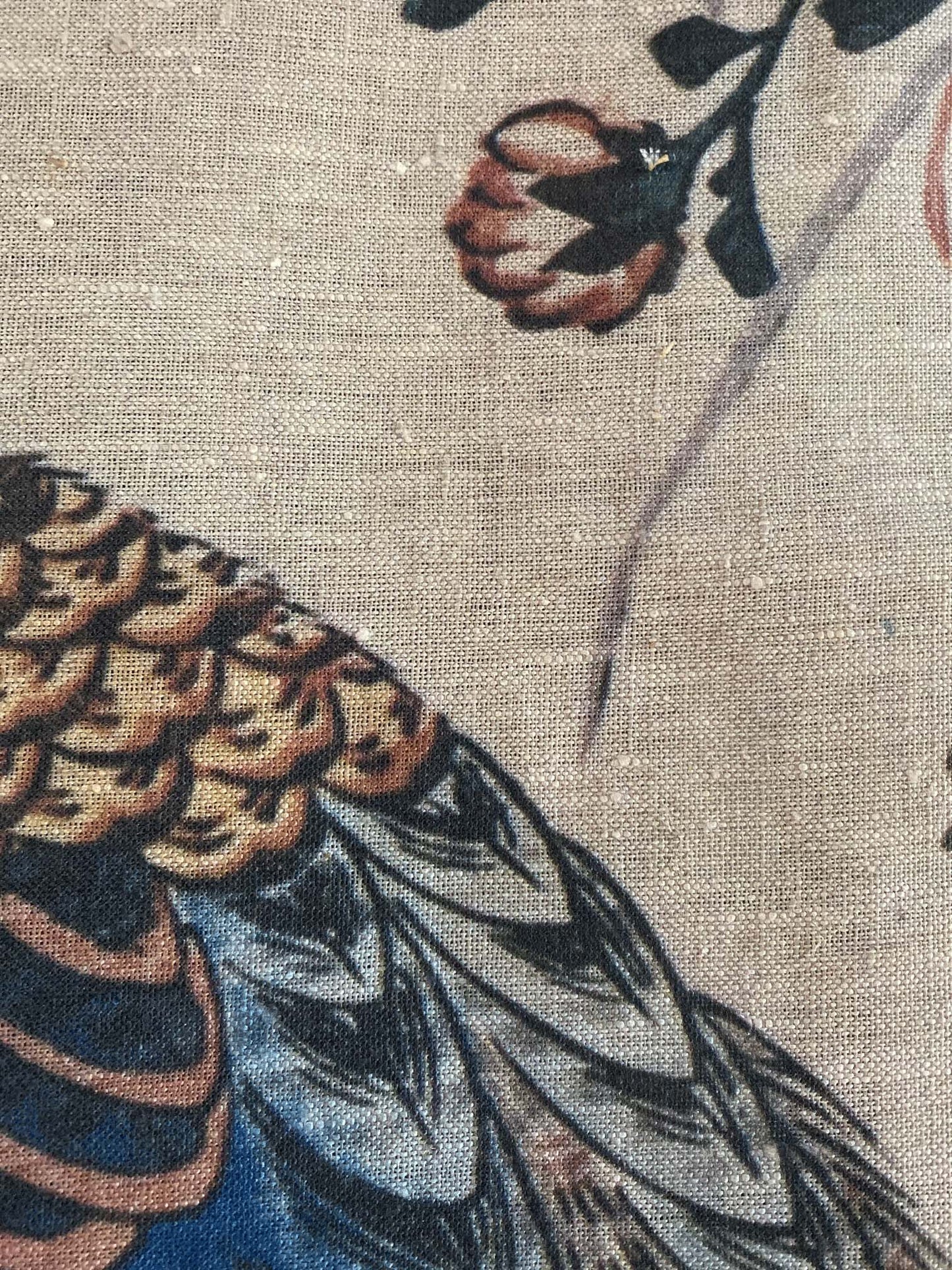 Woodblock Pheasant & Chrysanthemum Wall Hanging