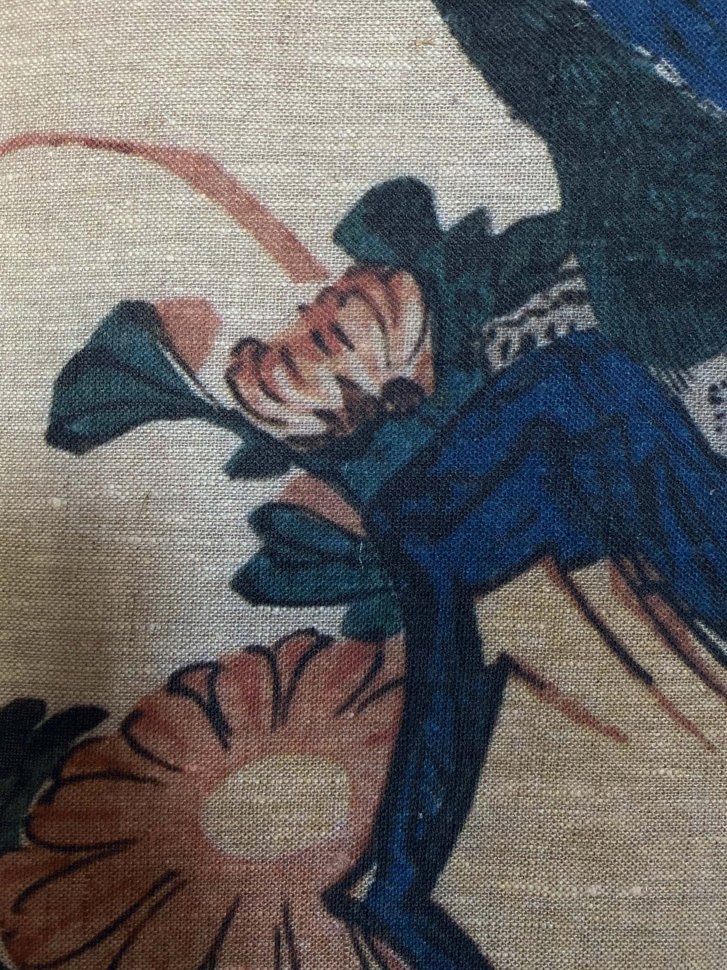 Woodblock Pheasant & Chrysanthemum Wall Hanging