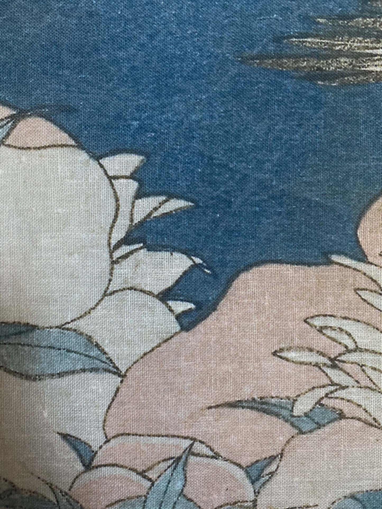 Woodblock Canary and Peony Wall Hanging