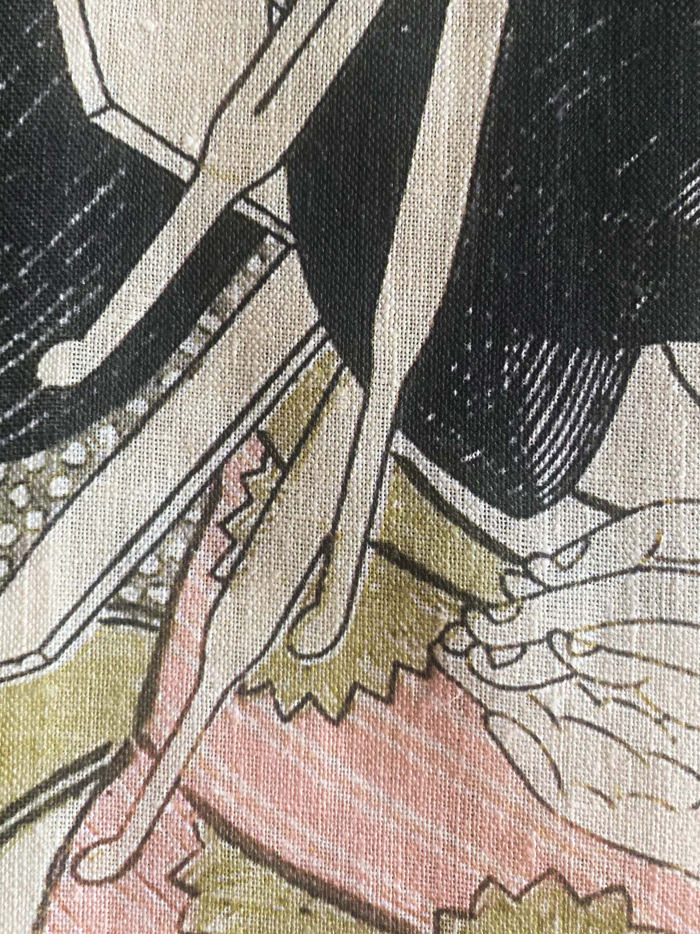 Woodblock Komurasaki of the Miuraya and Shirai Gompachi Wall Hanging