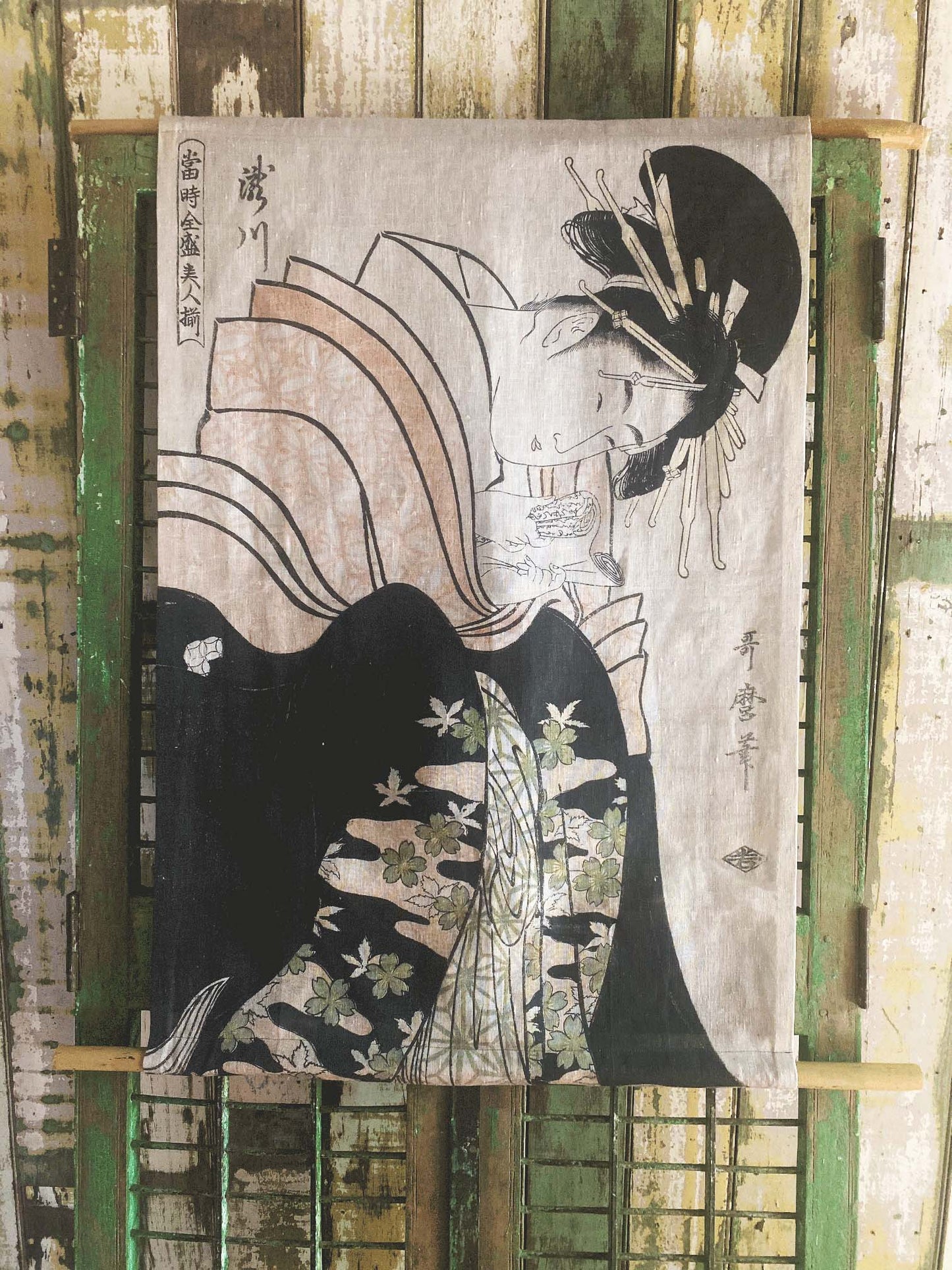 Woodblock Takigawa Wall Hanging