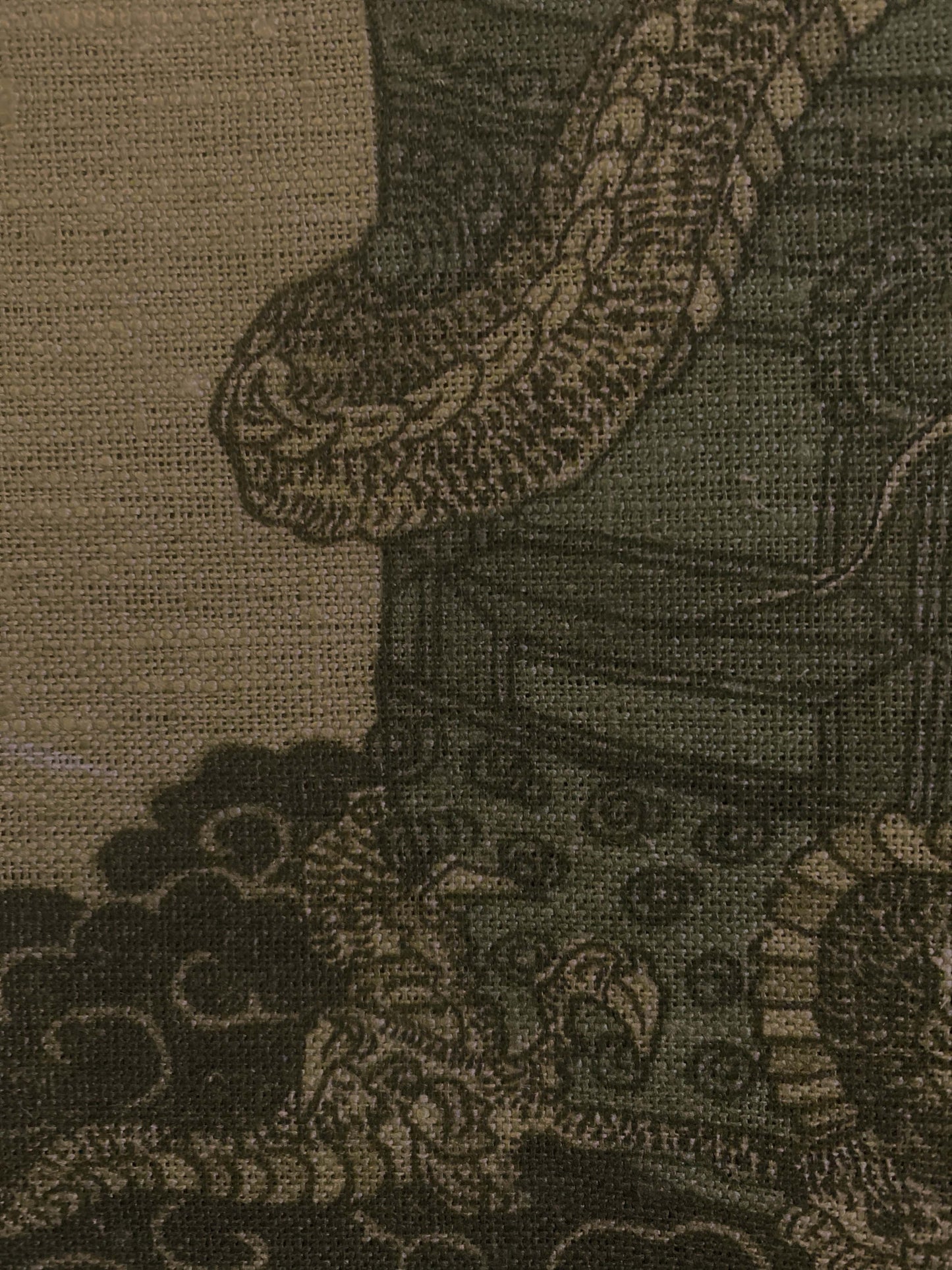 Woodblock Shuro Palm Leaves in a Bronze Jar Wall Hanging