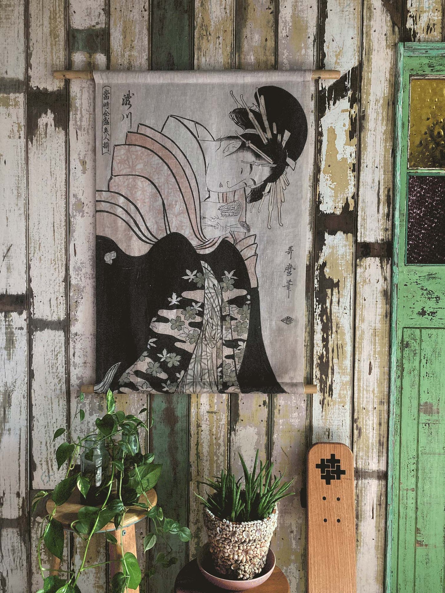 Woodblock Takigawa Wall Hanging