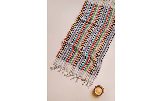 Pompom Turkish Cotton Hand Towel - Multicoloured
