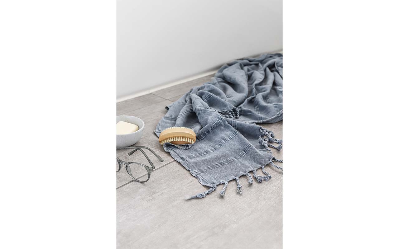 Stonewashed Turkish Towel - Pale Blue/Grey Denim