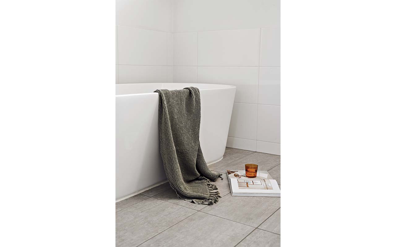 Waffle Turkish Towel - Khaki Green